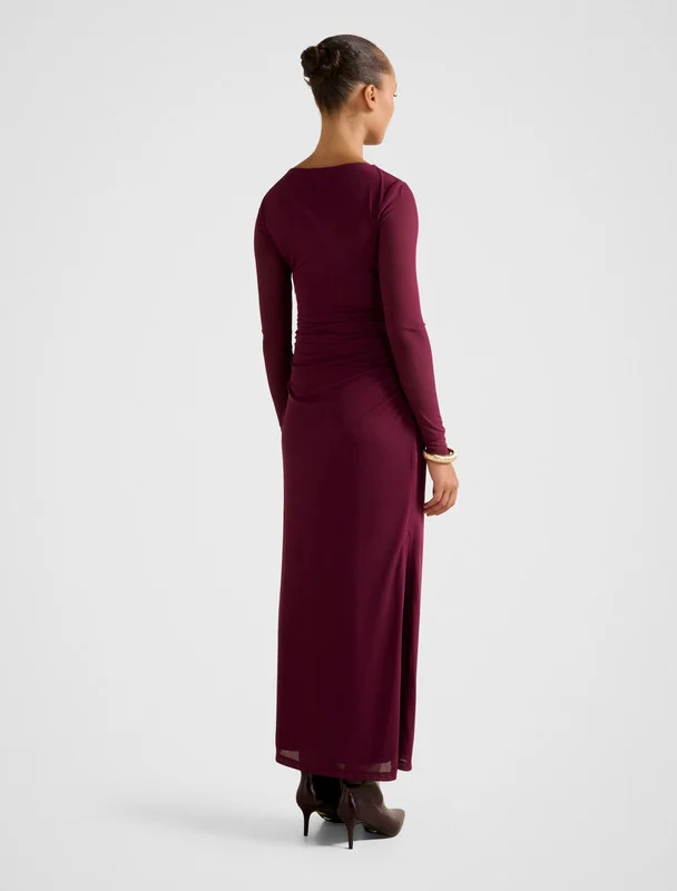 forever new  BRITTANY Gathered Mesh Midi Dress for Women | Best Price UAE